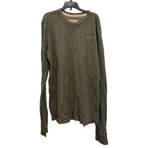 Hollister Long Sleeve Crewneck Shirt Mens XL Green Cotton Blend